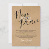 Änderung des Datums Neuer Plan annulliert rustikal Einladung (Vorderseite)