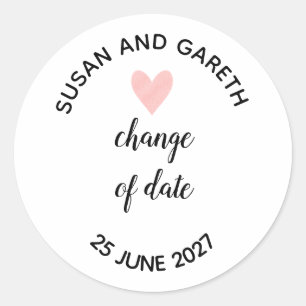 Änderung des Datums Runder Aufkleber