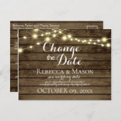 Änderung des Datums Rustikales Stallholz und Licht Postkarte (Vorne/Hinten)