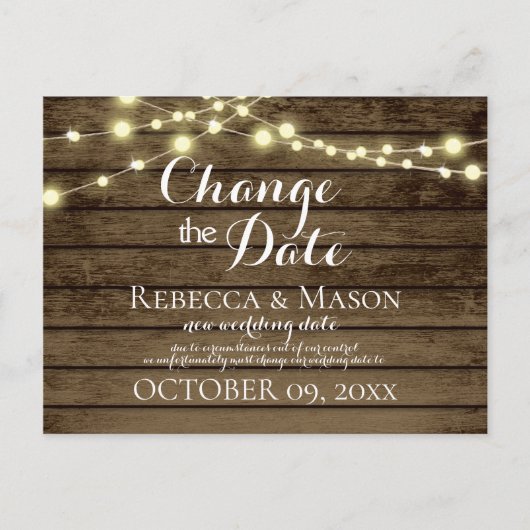 Änderung des Datums Rustikales Stallholz und Licht Postkarte (Vorderseite)