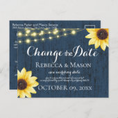 Änderung des Datums Sonnenblumen und Blauer Stallh Postkarte (Vorne/Hinten)