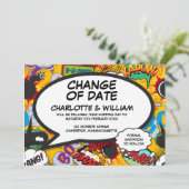 Änderung des Datums Verspätete zeitgemäße Typograf Save The Date (Stehend Vorderseite)