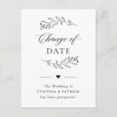 Änderung des Datums Zurückgestellt Elegant Einfach Postkarte (Vorderseite)