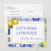 Änderung des Datums Zurückgestellt Stornierte Lemo Postkarte (Vorne/Hinten)