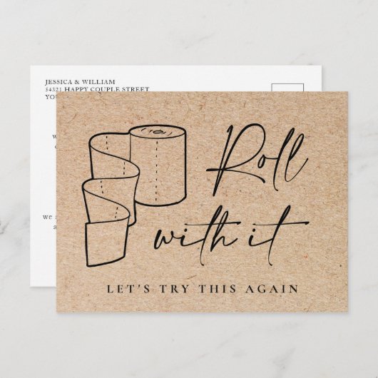 Änderung des Datums "Zurückgestellt Stornierungser Postkarte (Vorne/Hinten)