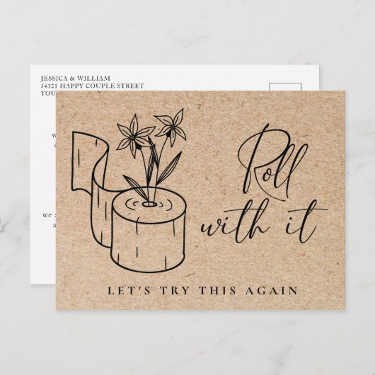 Änderung des Datums "Zurückgestellt Stornierungser Postkarte (Vorne/Hinten)