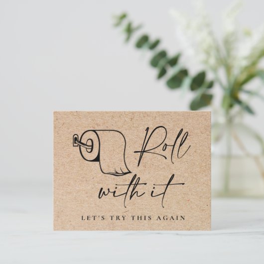 Änderung des Datums "Zurückgestellt Stornierungser Postkarte (Stehend Vorderseite)