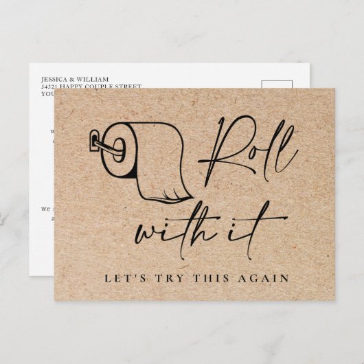 Änderung des Datums "Zurückgestellt Stornierungser Postkarte (Vorne/Hinten)