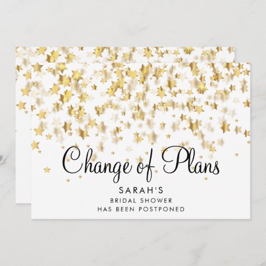 Änderung des Datums Zurückgestellte Brautparty Gol Save The Date (Vorne/Hinten)