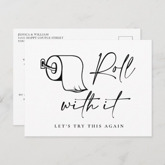 Änderung des Datums "Zurückgestellte Stornierung" Postkarte (Vorne/Hinten)