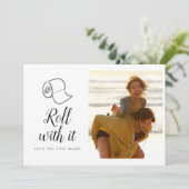 Änderung des Fotos des verzögerten Stornierungsere Einladung (Stehend Vorderseite)