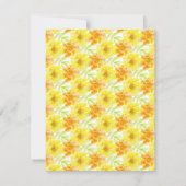 Änderung des Hochzeitsplanes Gelbe Marigold Storni Einladung (Rückseite)