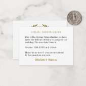 Änderung des Hochzeitstages Mitteilungskarte (Vorderseite/Rückseite Beispiel)