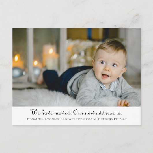 Änderung des klassischen Fotos der Adresse mit Mel Ankündigungspostkarte (Vorderseite)