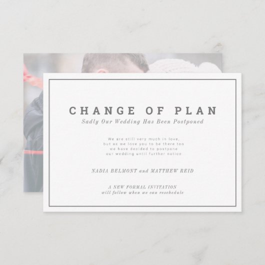 Änderung des Plans für Hochzeitsereignisse verscho Save The Date (Vorne/Hinten)