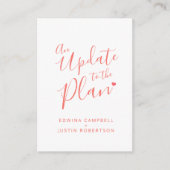 Änderung des Plans zur Annullierung der Korallenko Begleitkarte (Vorderseite)