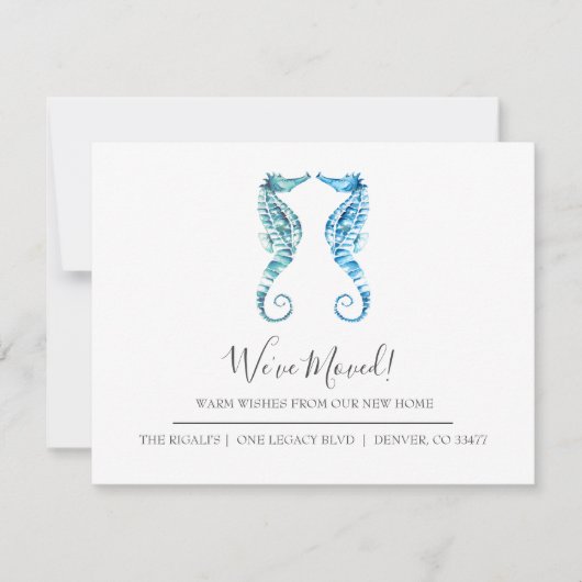 Änderung des Seepferds der Adresskarten im Wasserf Einladung (Vorderseite)