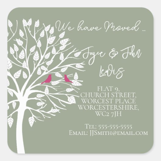 Änderung des Stammbaums der Adressenaufkleber Quadratischer Aufkleber (Vorderseite)