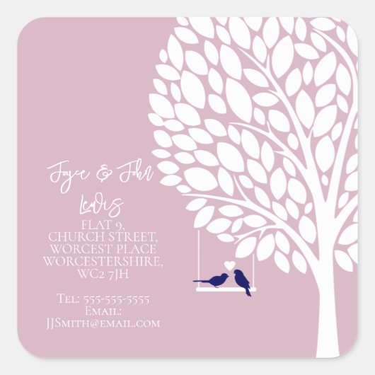 Änderung des Stammbaums der Adressenaufkleber Quadratischer Aufkleber (Vorderseite)