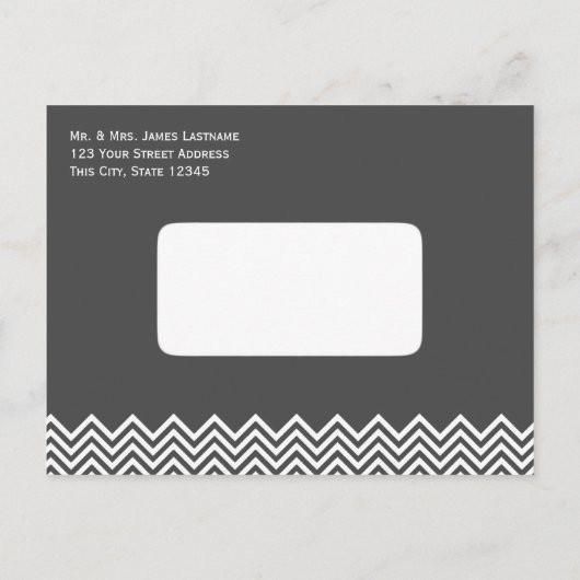 Änderung des Zickzack Adressmusters mit Foto Gray Ankündigungspostkarte (Rückseite)