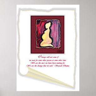 "Änderung kommt nicht…" Barack Obama Zitat Poster