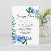 Änderung von Plänen aufgeschobene trostige blaue F Einladung (Stehend Vorderseite)