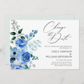 Änderung von Plänen aufgeschobene trostige blaue F Einladung (Vorne/Hinten)