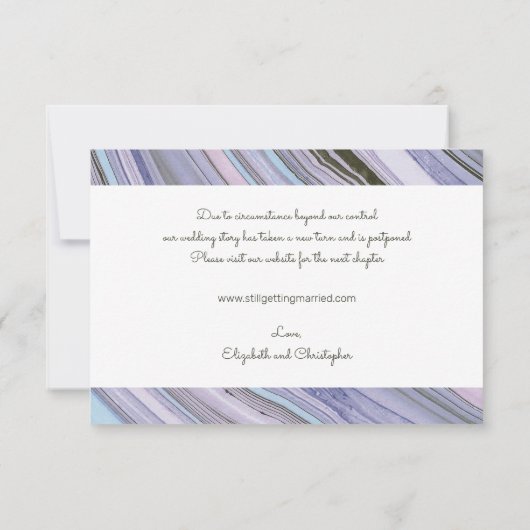 Änderung von Plänen Aufschiebt Chic Moderne Hochze Save The Date (Rückseite)