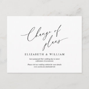 Änderung von Plänen, Aufschub der Hochzeitsfeier Postkarte