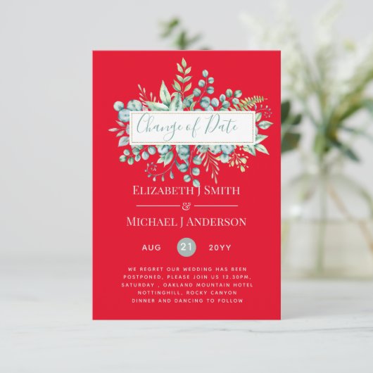 Änderung von Plänen Datum Grüne Eukalyptus Ereigni (Stehend Vorderseite)