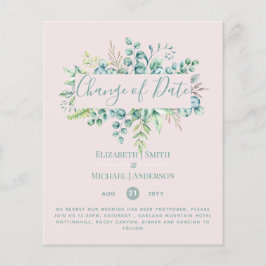 Änderung von Plänen Datum Grüne Eukalyptus Ereigni