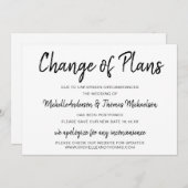 Änderung von Plänen einfach schwarz-weiß Save The Date (Vorne/Hinten)