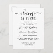 Änderung von Plänen Elegante Neuankündigung Einladungspostkarte (Vorne/Hinten)