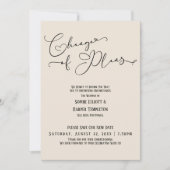 Änderung von Plänen, elegantes Cream-neues Hochzei Einladung (Vorderseite)