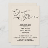 Änderung von Plänen, elegantes Cream-neues Hochzei Einladung (Vorne/Hinten)