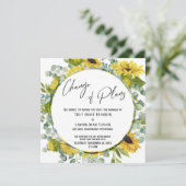 Änderung von Plänen floral verschoben Hochzeitskar Einladung (Stehend Vorderseite)
