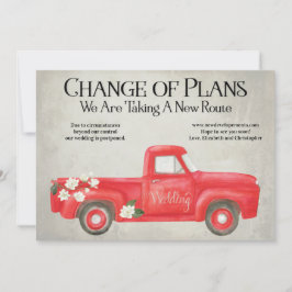 Änderung von Plänen für die verspätete Hochzeit vo Ankündigung