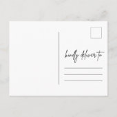 Änderung von Plänen Hochzeit speichern das Datum Ankündigungspostkarte (Rückseite)