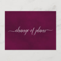 Änderung von Plänen Hochzeit verschoben Maroon ode