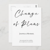 Änderung von Plänen Hochzeitdatum Ankündigung Postkarte (Vorne/Hinten)