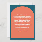 Änderung von Plänen Hochzeitskolorful Blue Geometr Save The Date (Rückseite)