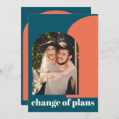 Änderung von Plänen Hochzeitskolorful Blue Geometr Save The Date (Vorne/Hinten)