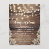 Änderung von Plänen Holz- und Streichellichtblüten Einladungspostkarte (Vorderseite)