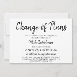 Änderung von Plänen in 16 . Geburtstag