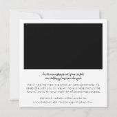 Änderung von Plänen Instant Foto & Typografie Einladung (Rückseite)