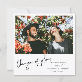 Änderung von Plänen Instant Foto & Typografie Einladung