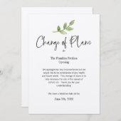 Änderung von Plänen Persönliches Ereignis COVID 20 Einladung (Vorne/Hinten)