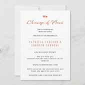 Änderung von Plänen verschoben Hochzeitsankündigun Einladung (Vorderseite)