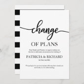 Änderung von Plänen verschoben stornierte Hochzeit Einladung (Vorne/Hinten)