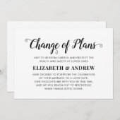 Änderung von Plänen Zurückgestellt Hochzeit Elegan Ankündigung (Vorne/Hinten)